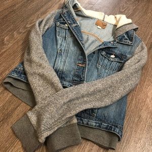 AE hooded sweatshirt jean jacket